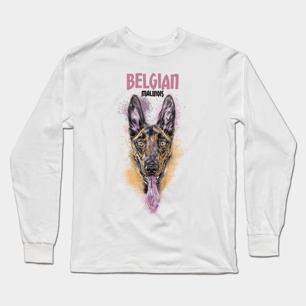 Belgian Malinois Long Sleeve T-Shirt by Toby Wilkinson